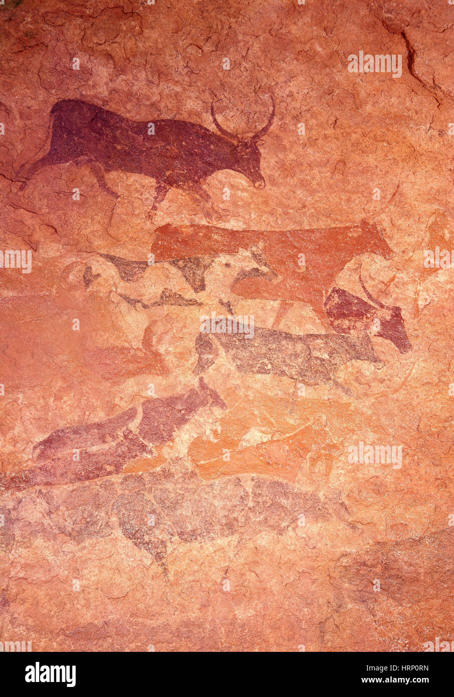 Tassili Rock Paintings Stock Photo