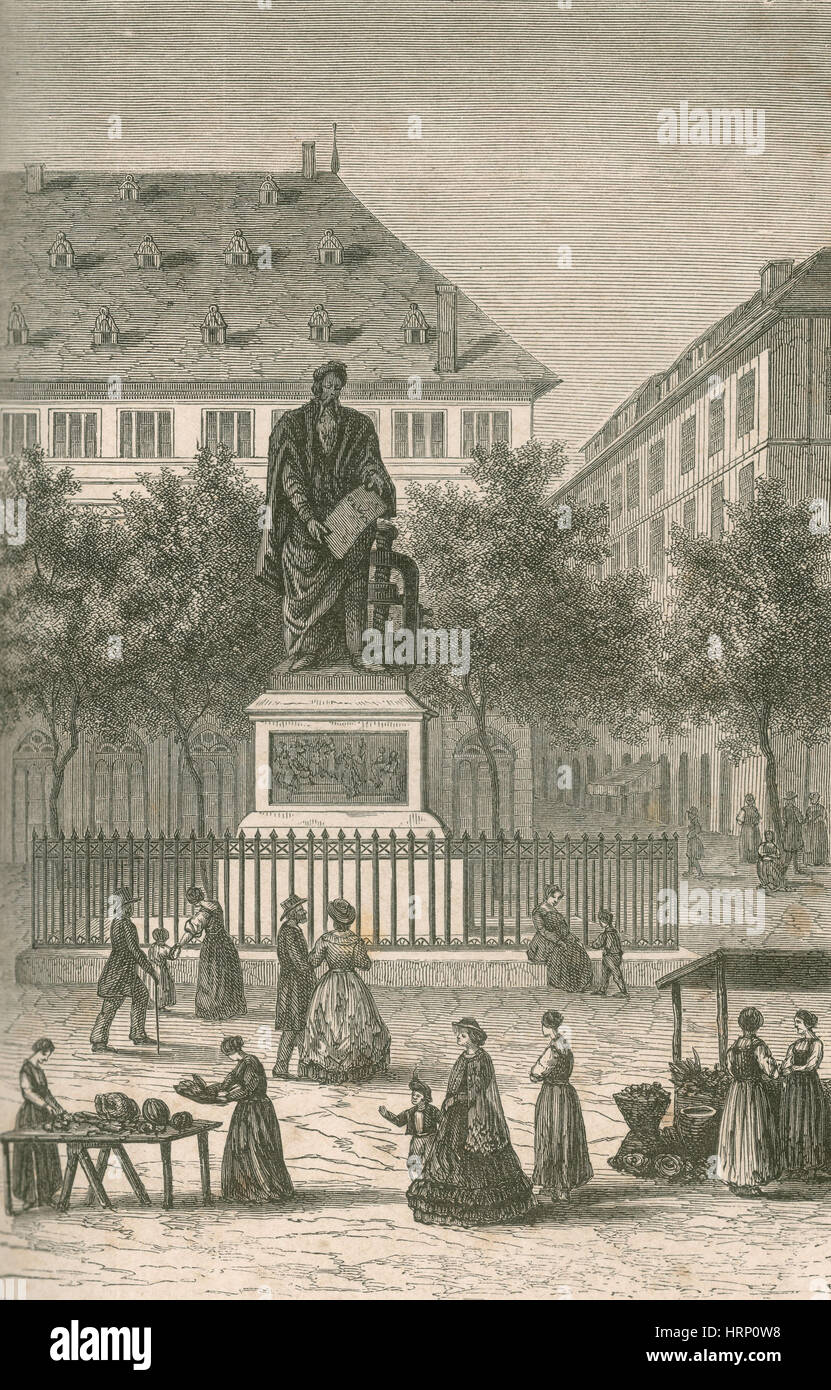 Monument to Johannes Gutenberg Stock Photo