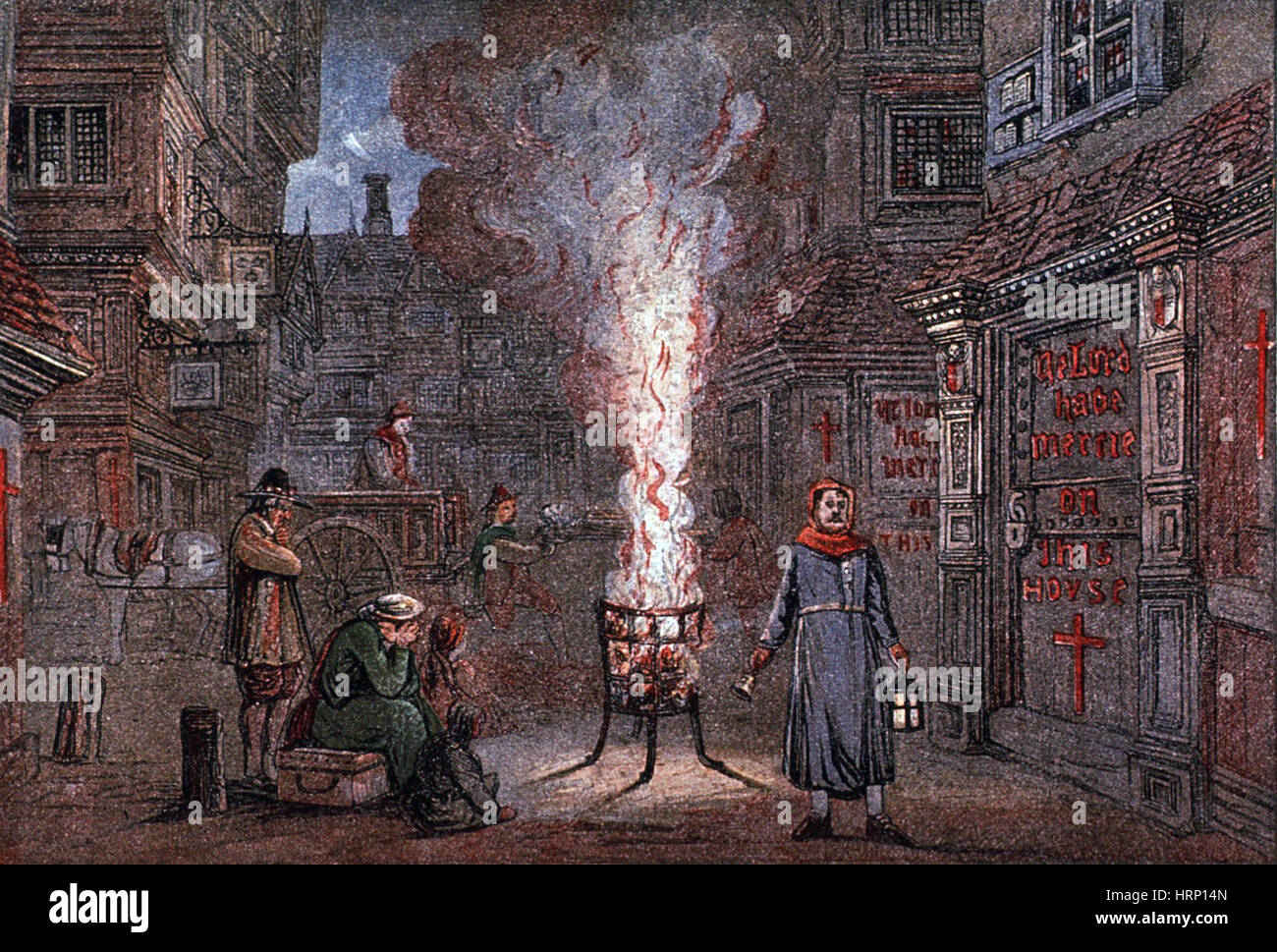 Black Death, Medieval Bubonic Plague, 1864 Stock Photo