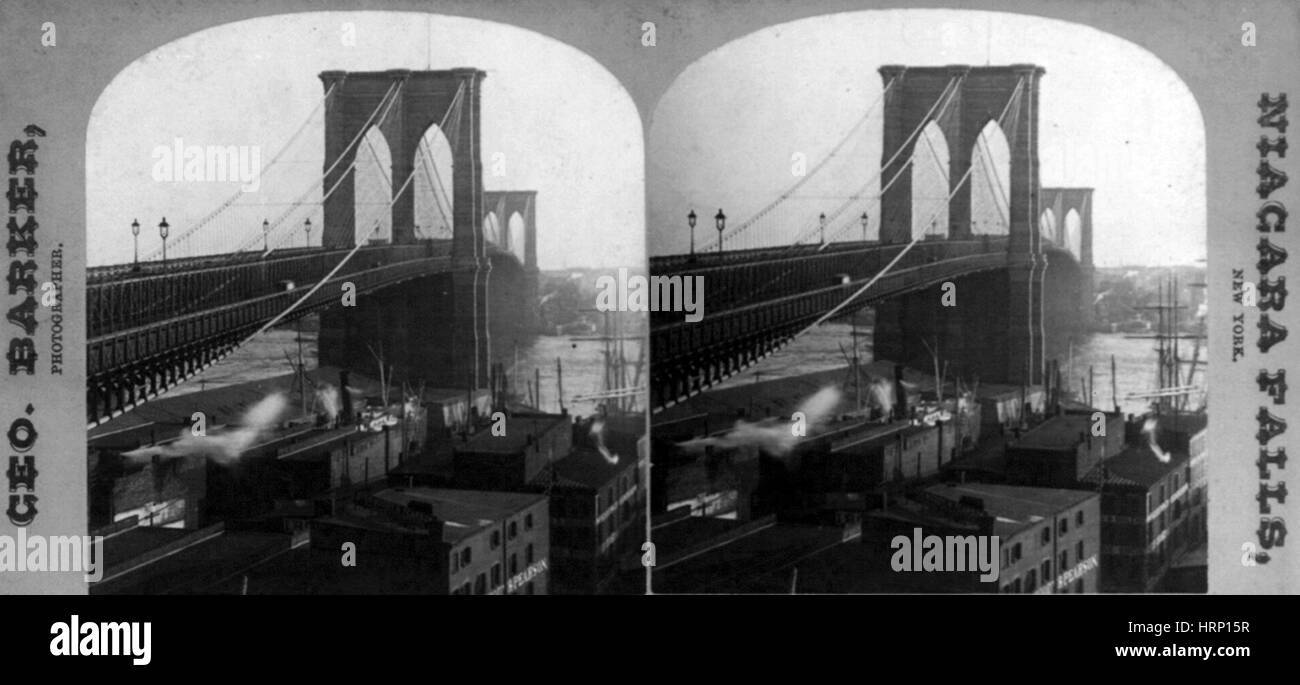 Brooklyn Bridge, 1888 Stock Photo