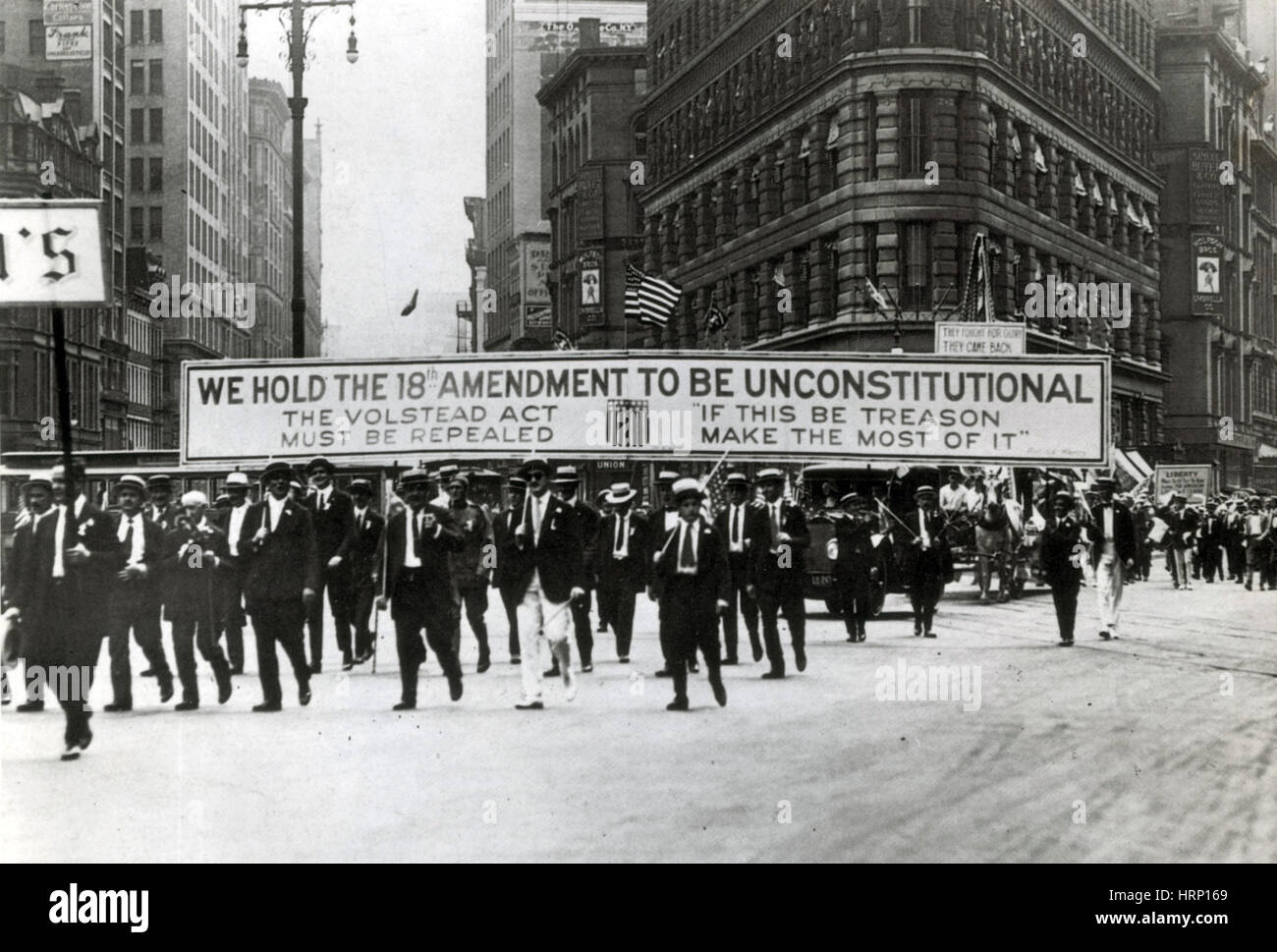 NYC, Anti-Prohibition Parade, 1920s Stock Photo