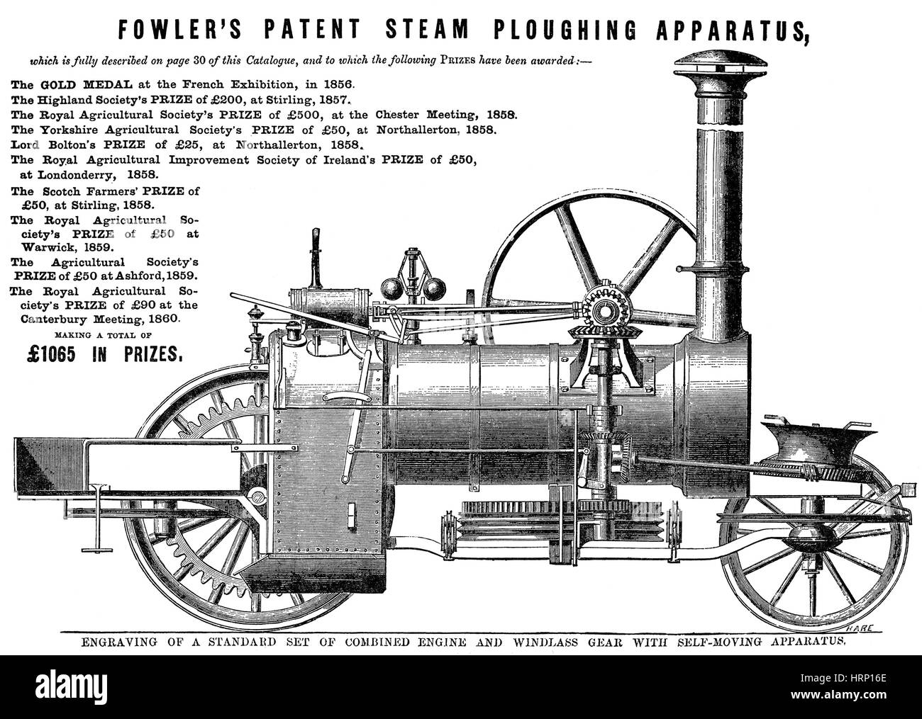 Fowler's Steam Ploughing Apparatus Stock Photo