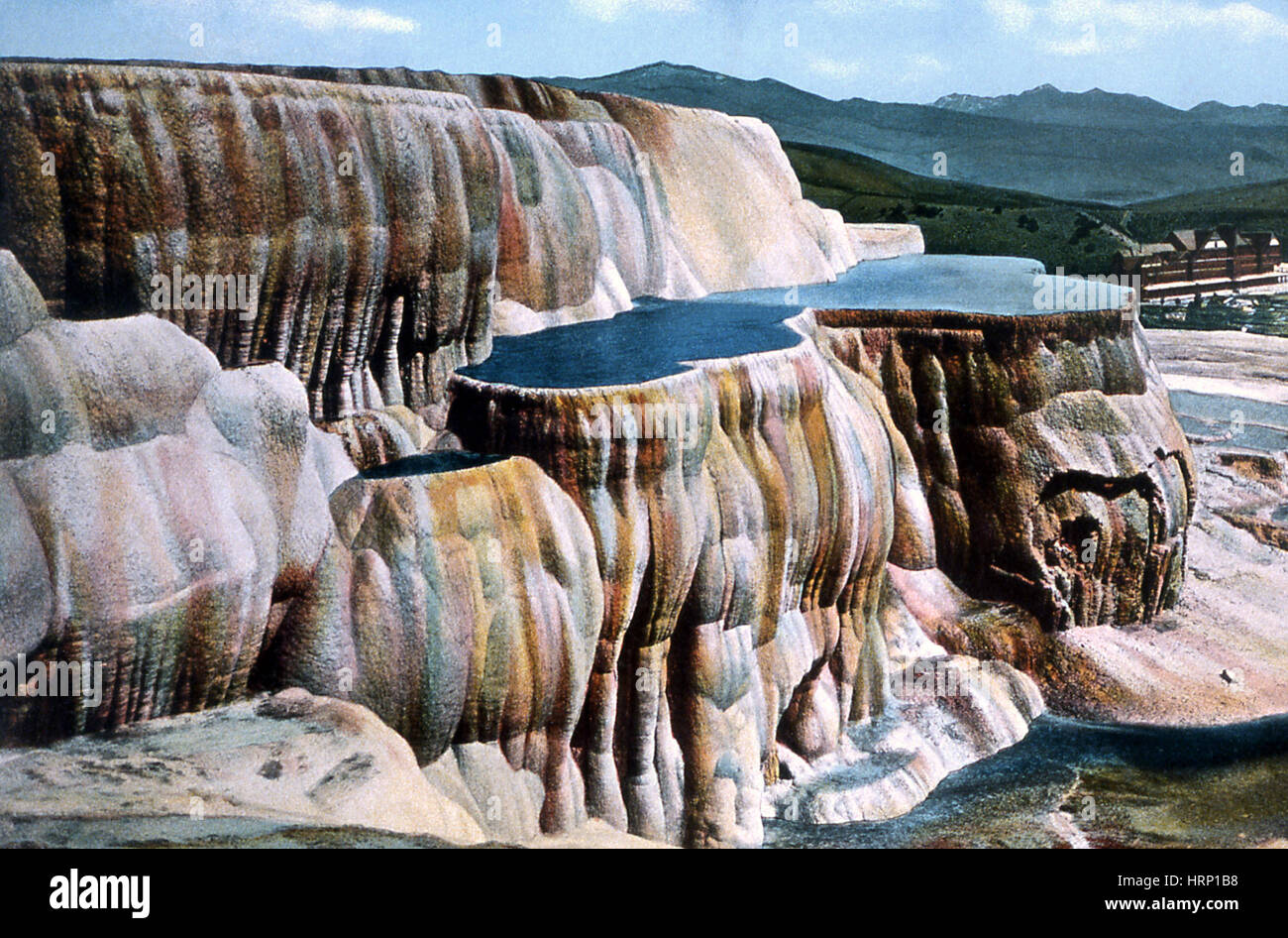 Mammoth Hot Springs, Yellowstone NP, 20th Century Stock Photo