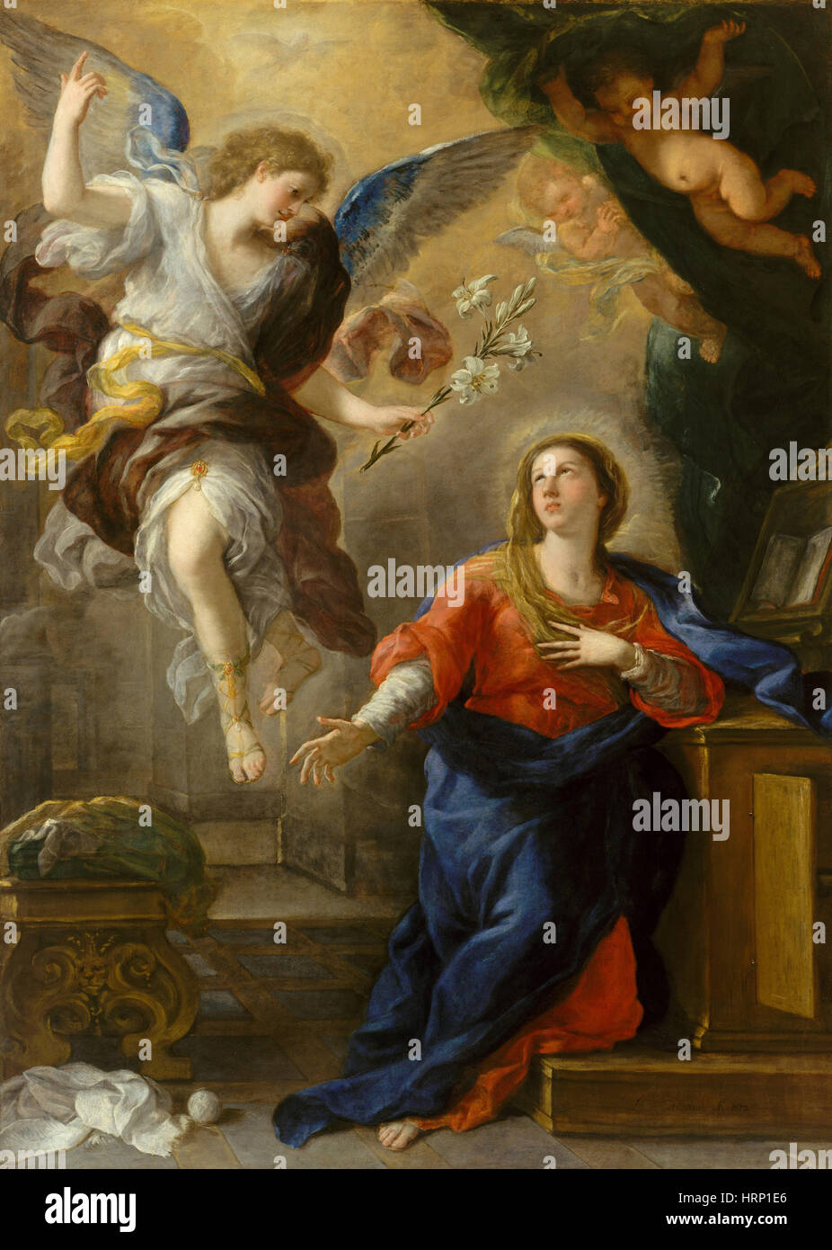 The Annunciation by Luca Giordano Stock Photo