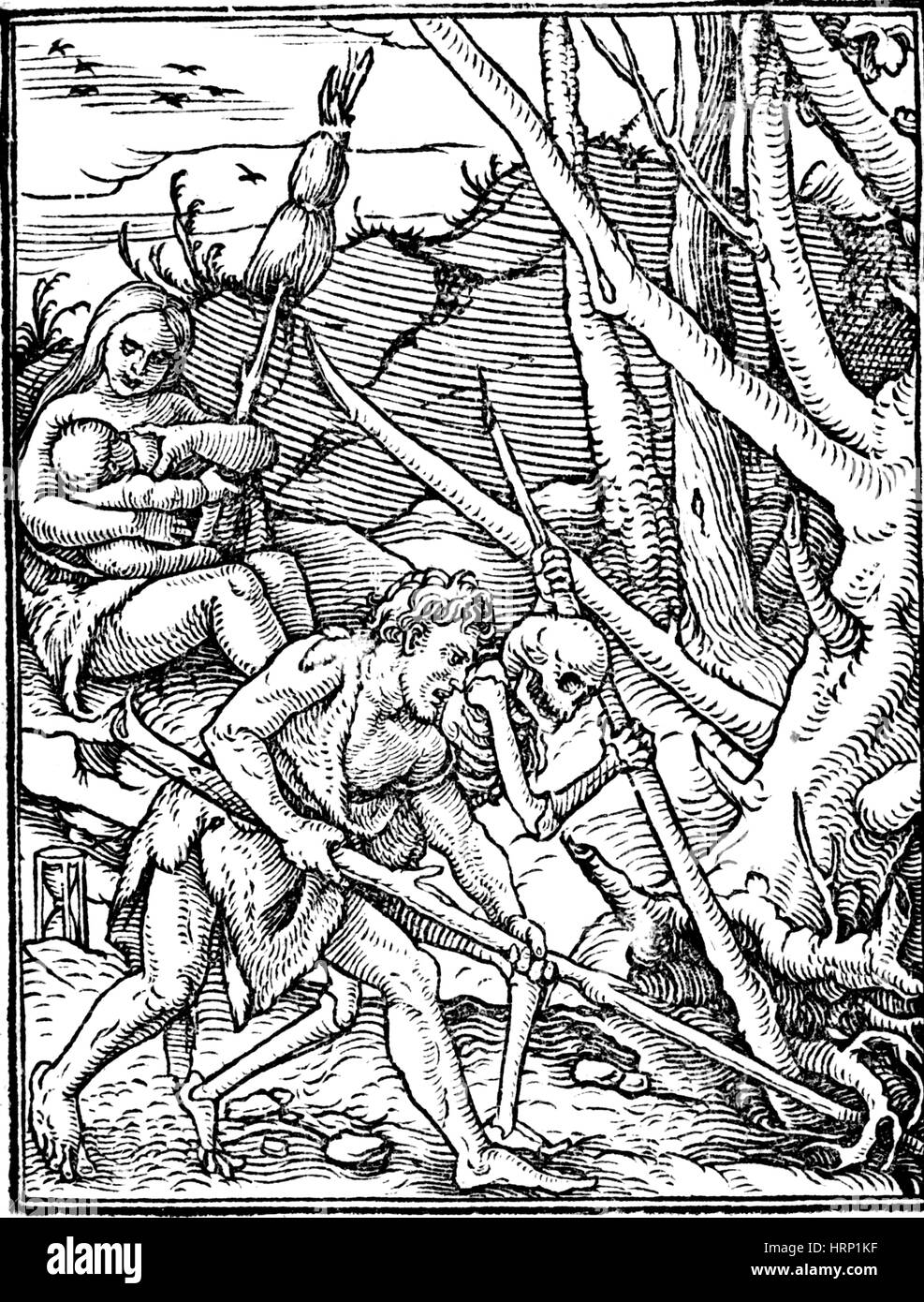 Adam Ploughing by Hans Holbein the Younger Stock Photo