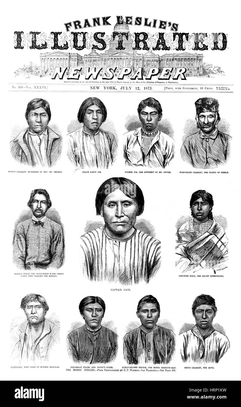 Captured Modoc Indians, 1873 Stock Photo