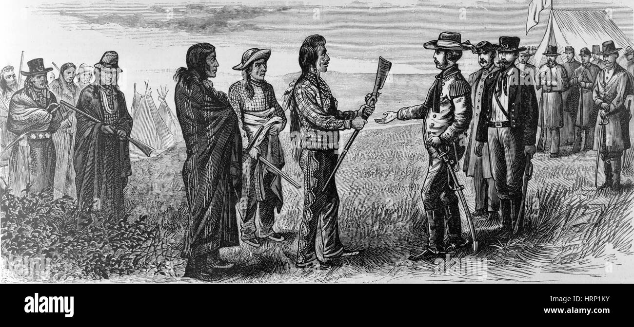 Surrender of Chief Joseph, 1877 Stock Photo