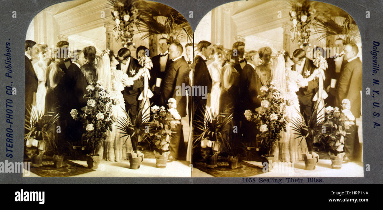 Sealing Their Bliss, 1907 Stock Photo
