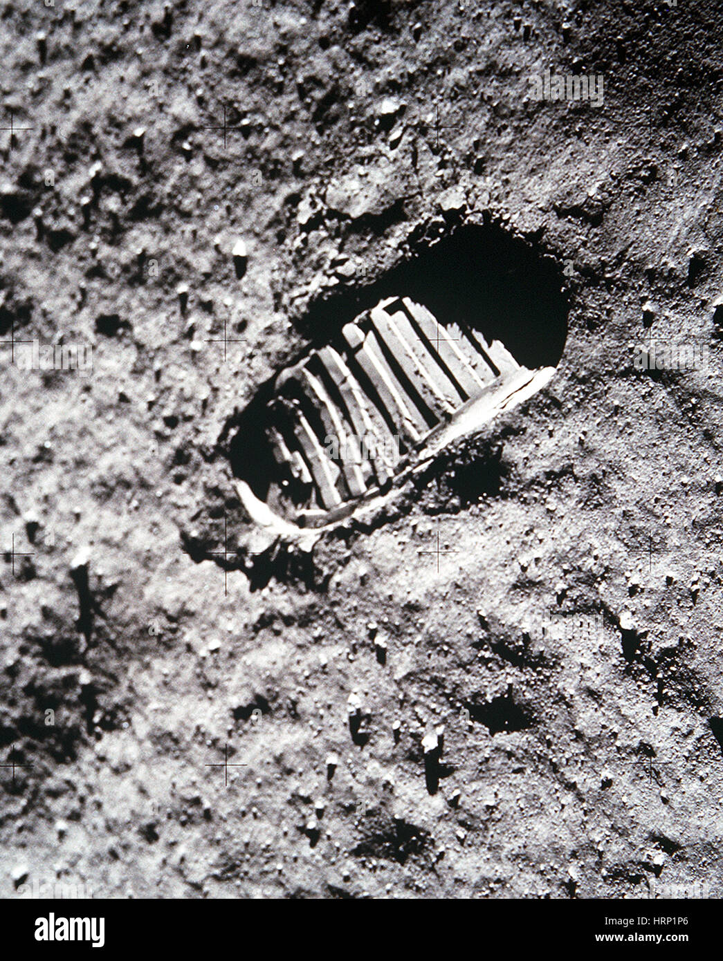 Apollo 11 Footprint on the Moon Stock Photo
