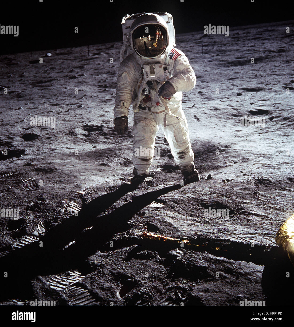 Apollo 11 Astronaut Buzz Aldrin on the Moon Stock Photo