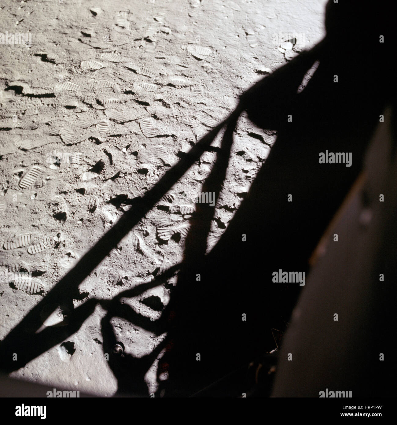Shadow of Lunar Module, Apollo 11 Stock Photo