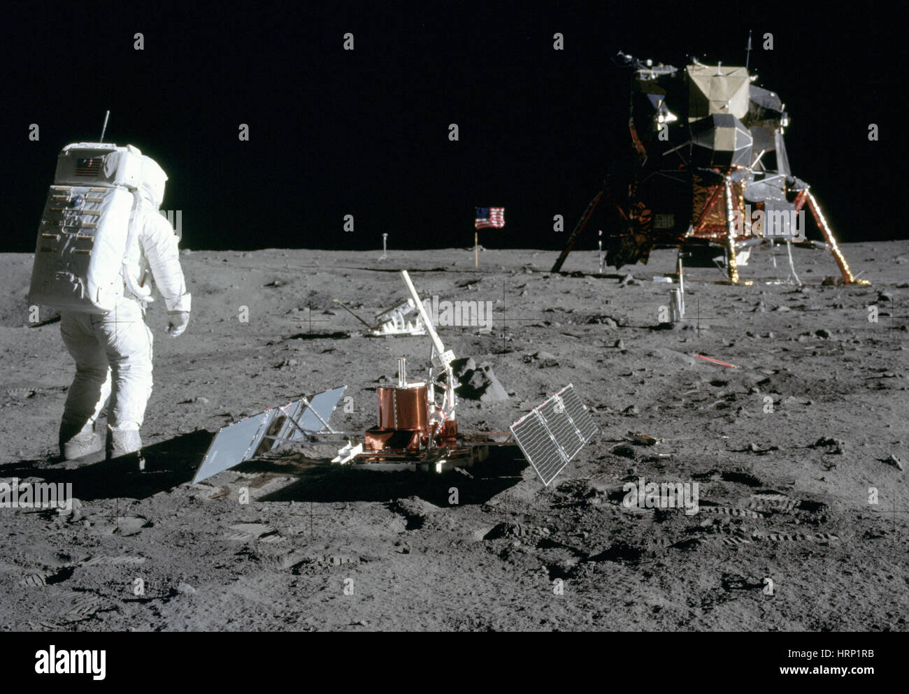 Buzz Aldrin on the Moon, Apollo 11 Stock Photo