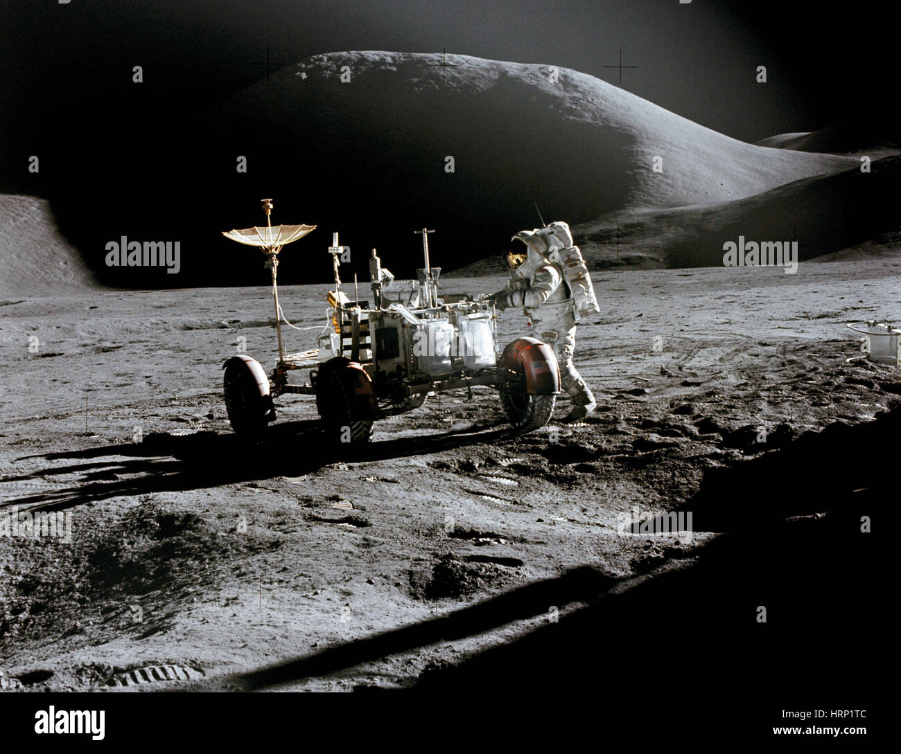 James Irwin with Lunar Rover, Apollo 15 Stock Photo