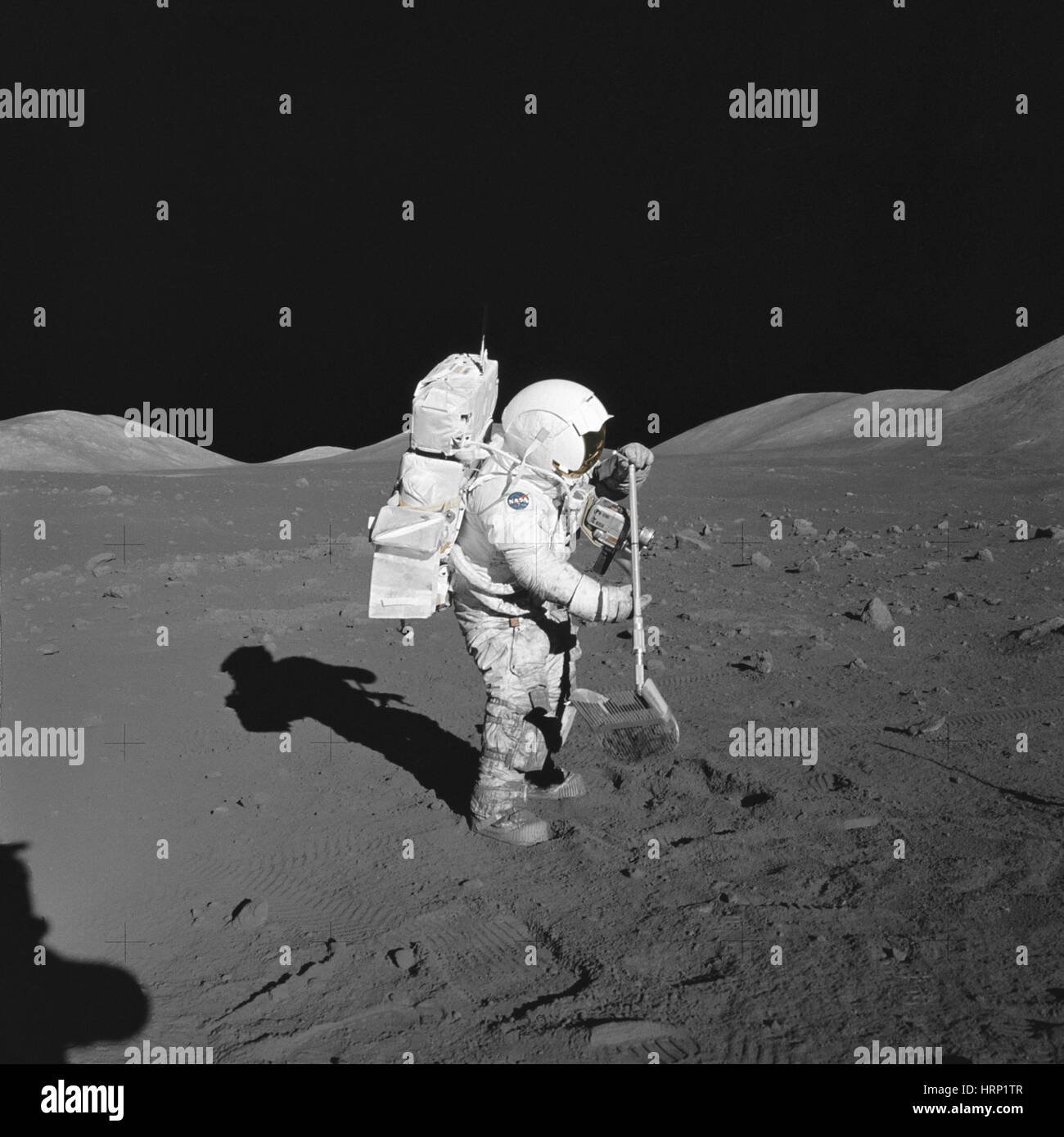 Harrison H. Schmitt on the Moon, Apollo 17 Stock Photo