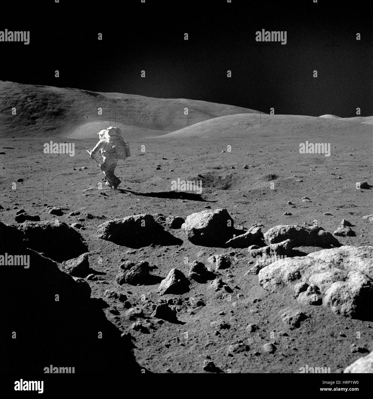 Harrison H. Schmitt on the Moon, Apollo 17 Stock Photo