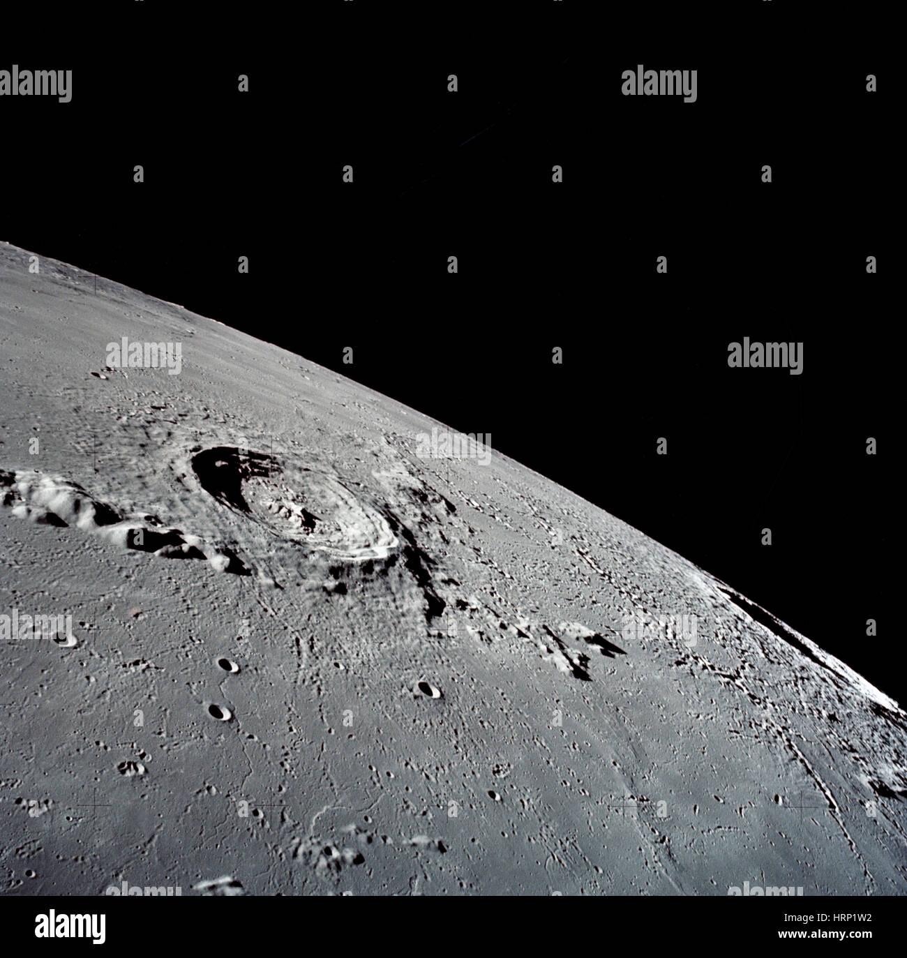 Apollo 17 View of Eratosthenes Crater Stock Photo