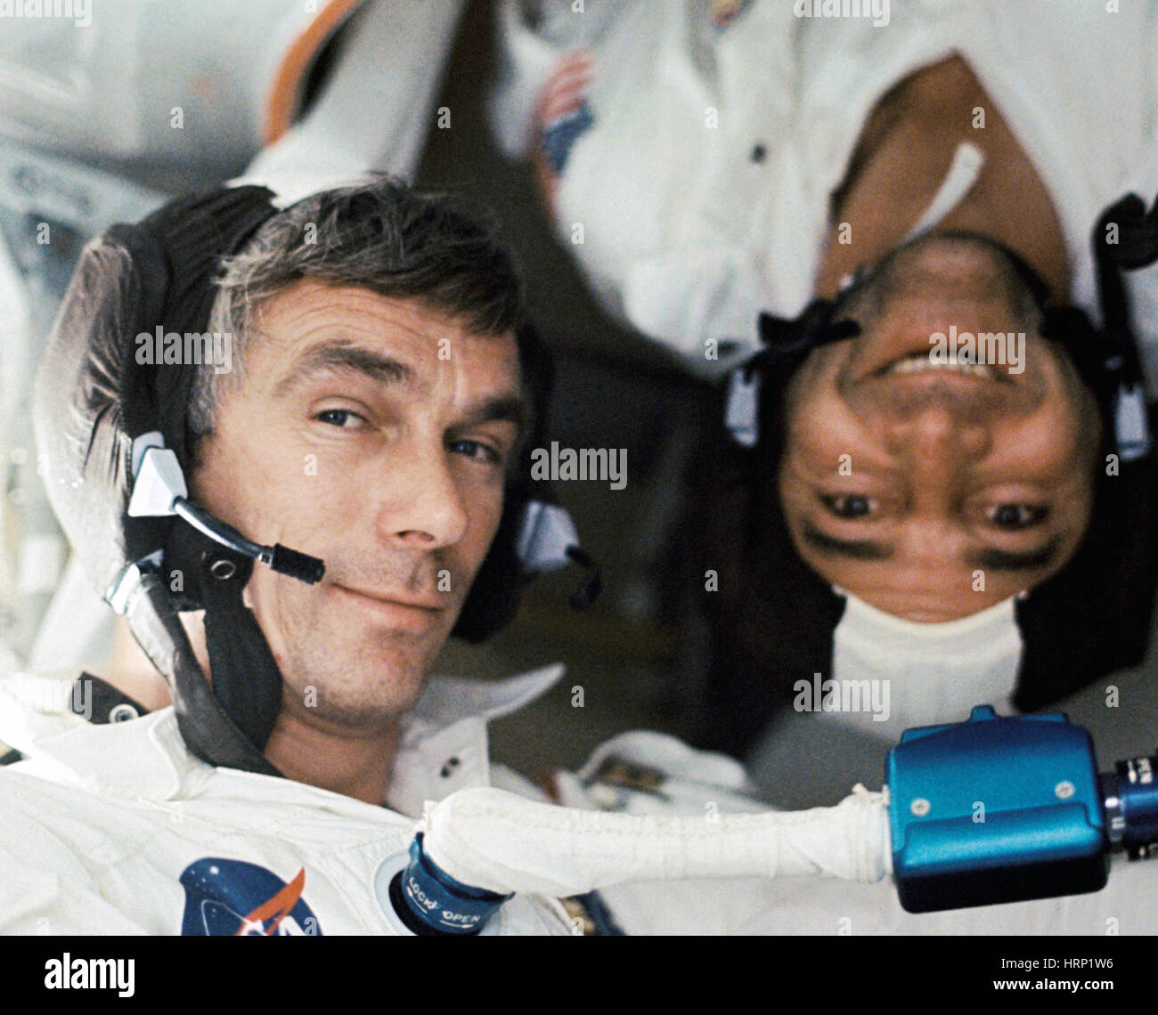 Apollo 17 Crew in Zero Gravity Stock Photo