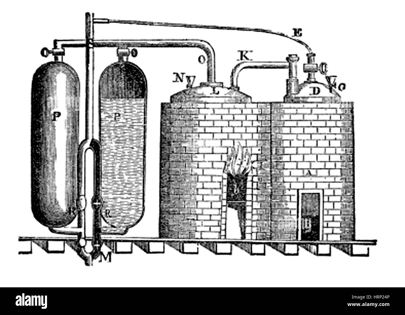 Savery's Steam Engine, 1698 Stock Photo 135094310 Alamy