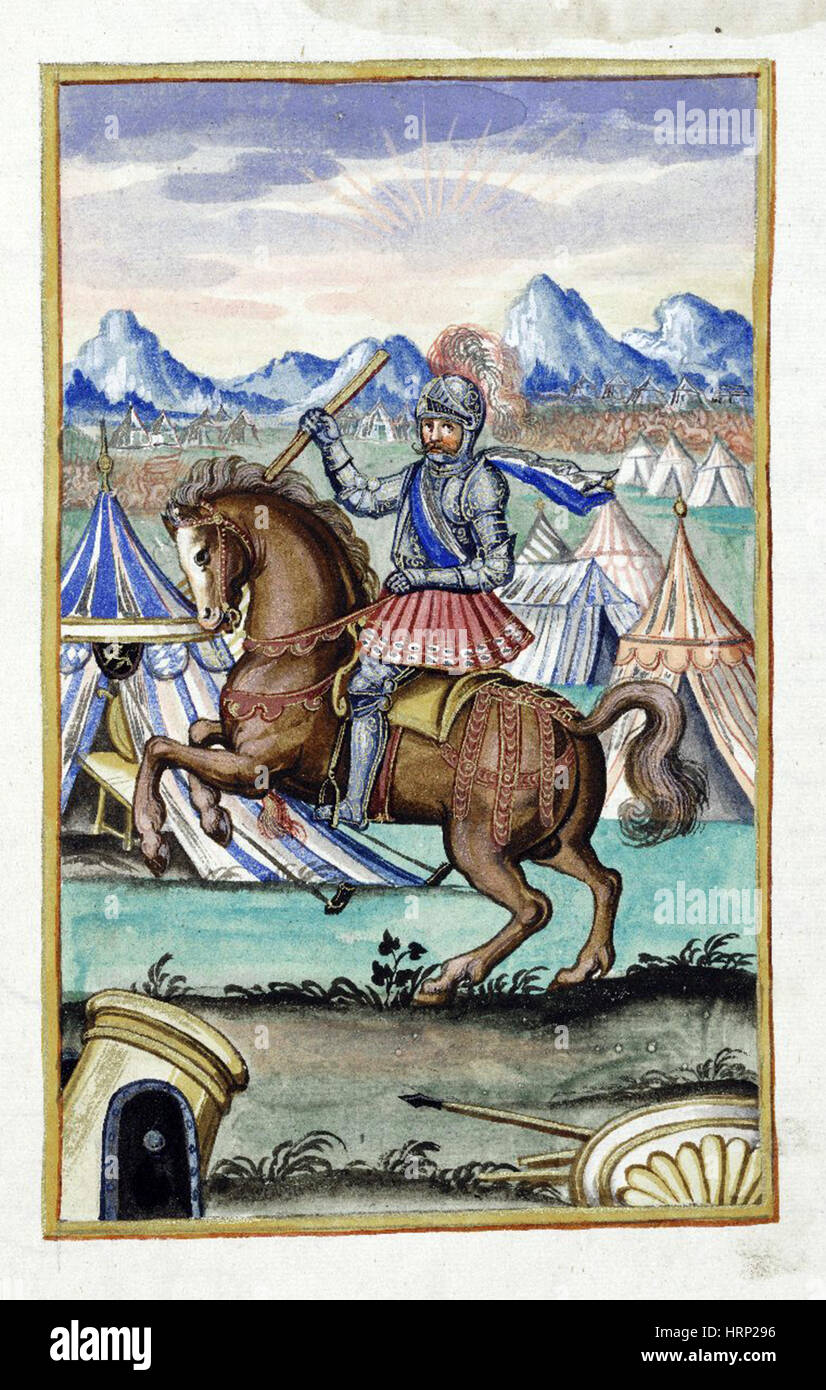 Mounted Warrior, 1607 Stock Photo