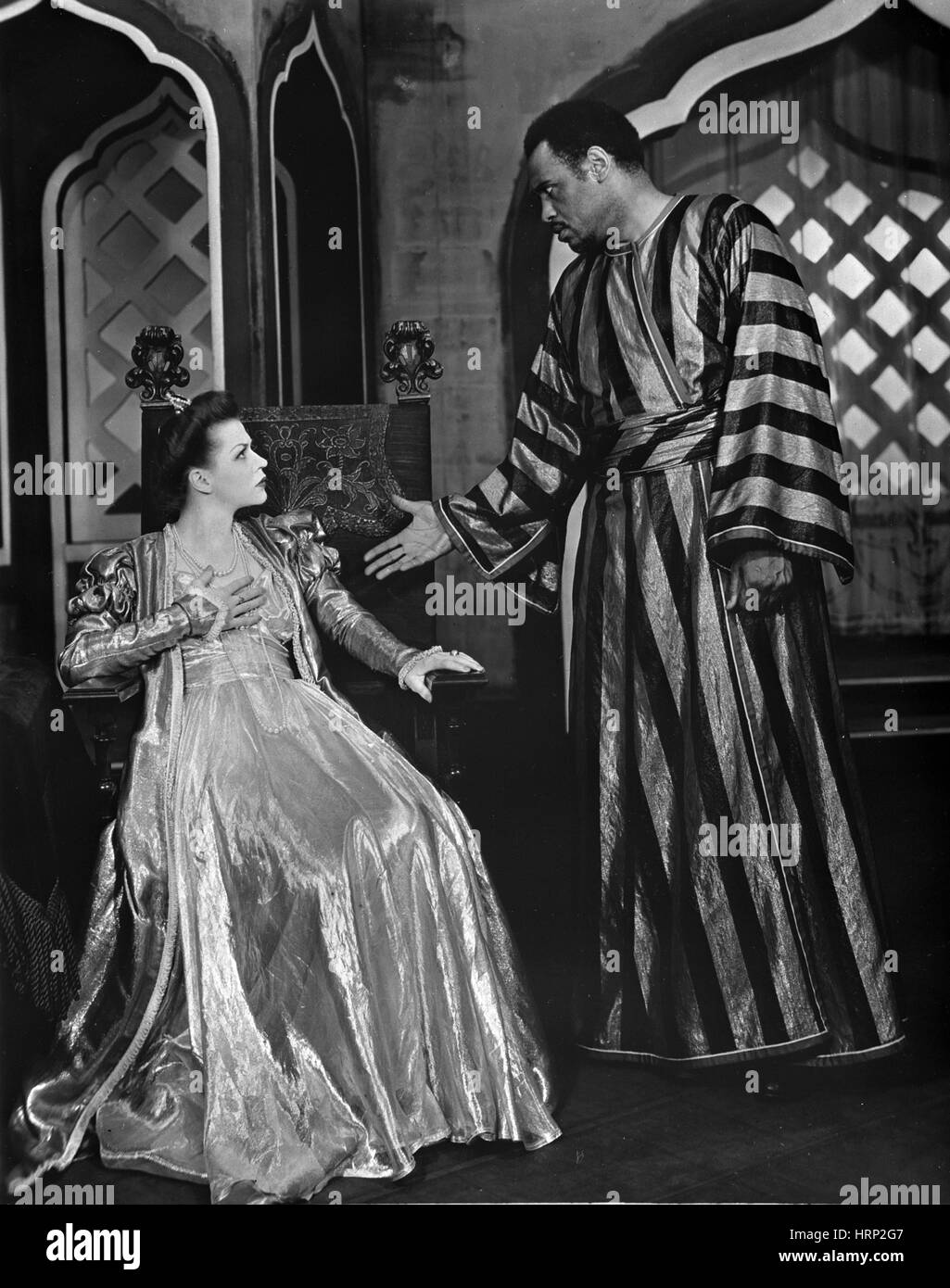 Paul Robeson and Uta Hagen, 1940's Stock Photo