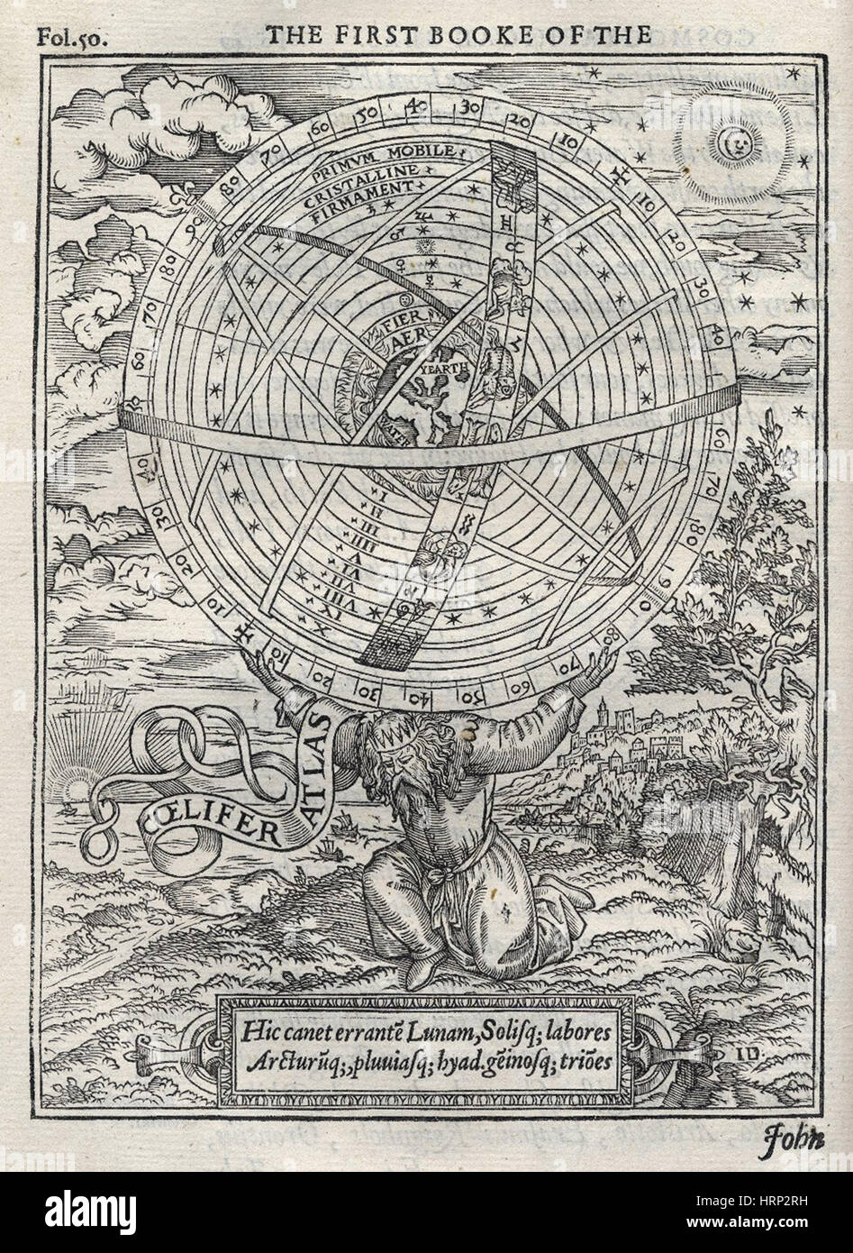 Ptolemaic System, Geocentric Model, 1531 Stock Photo