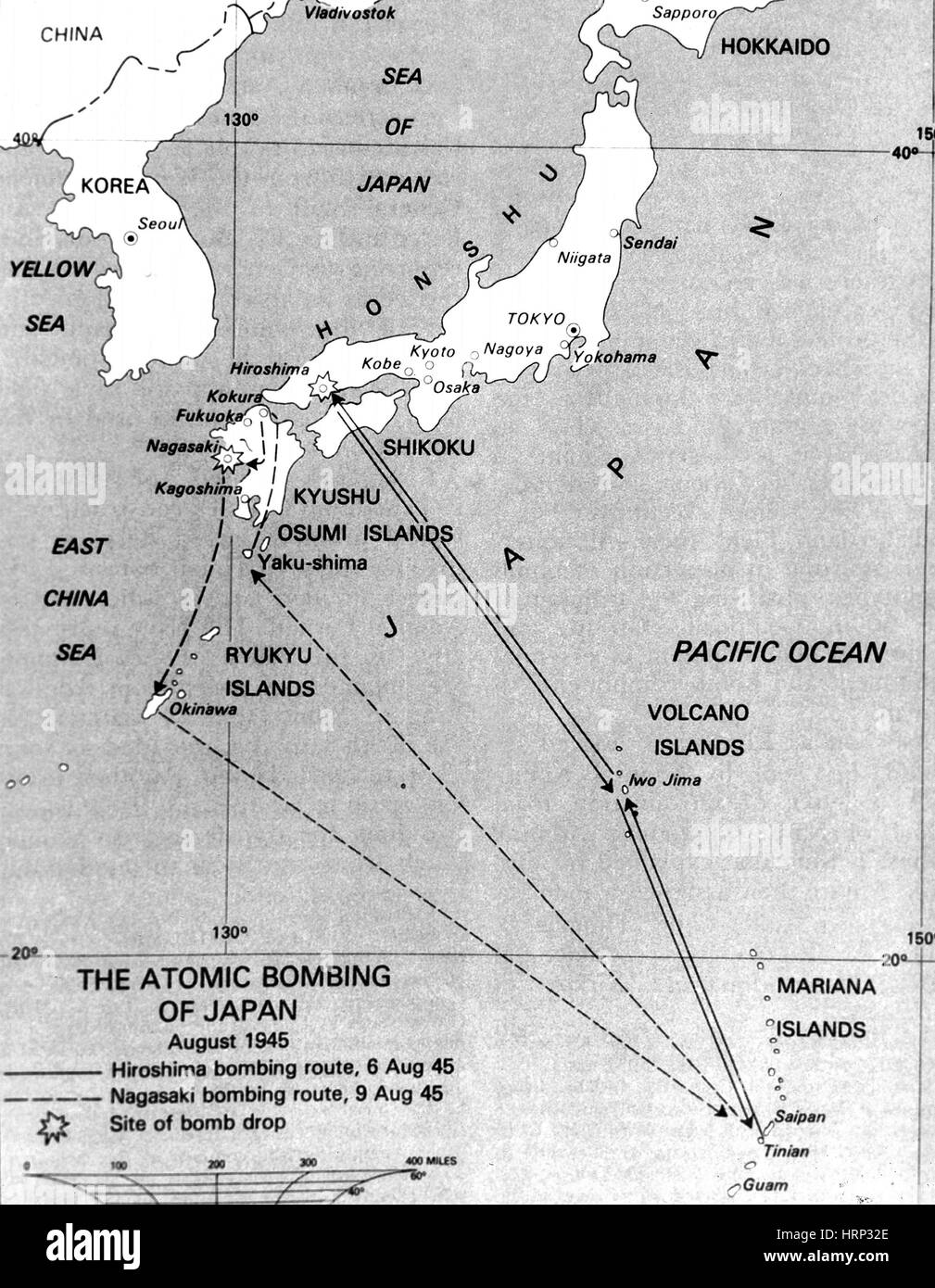 Atomic Bombing of Japan, 1945 Stock Photo