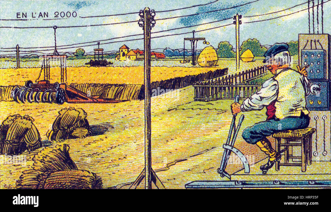 Farming, 1900s French Postcard Stock Photo