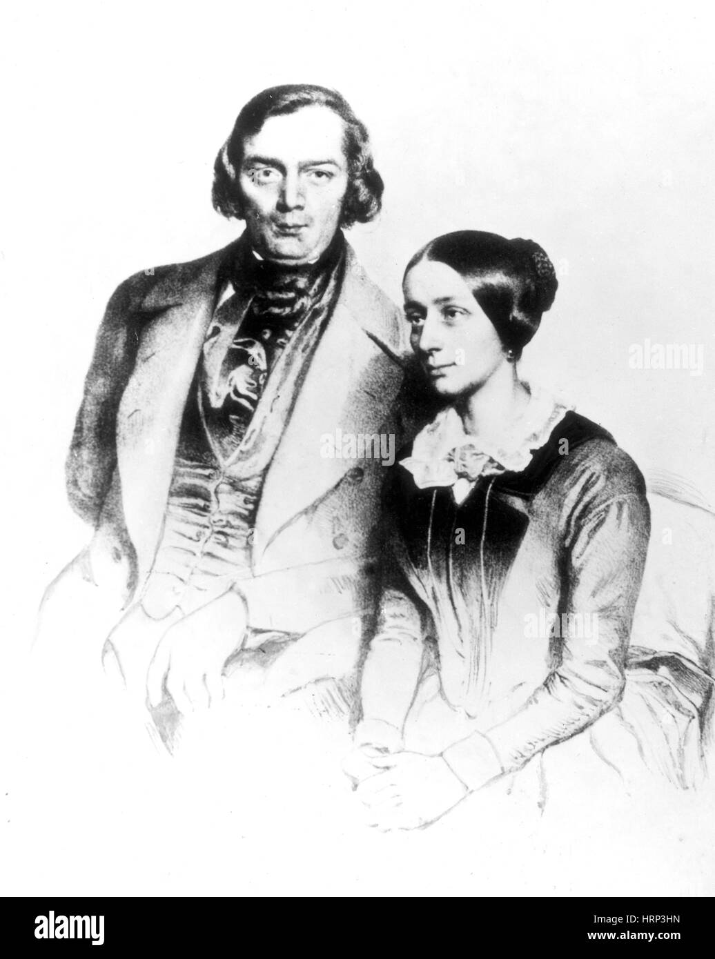 Robert and Clara Schumann, German Composers Stock Photo