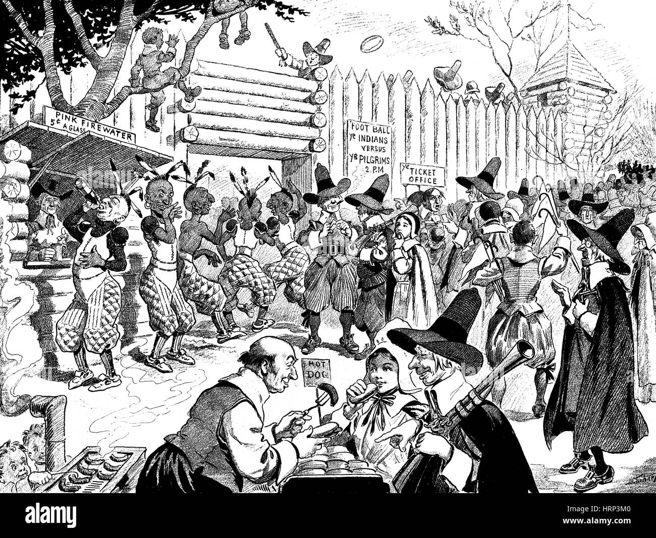 Thanksgiving Satire, Puck Magazine, 1912 Stock Photo