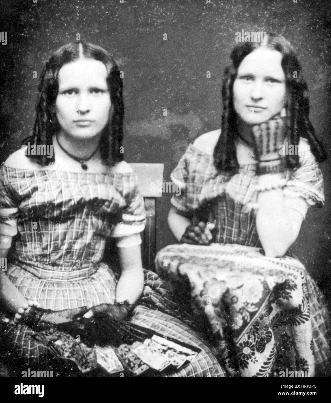 Twins, The Stowe Sisters, 1855 Stock Photo Alamy