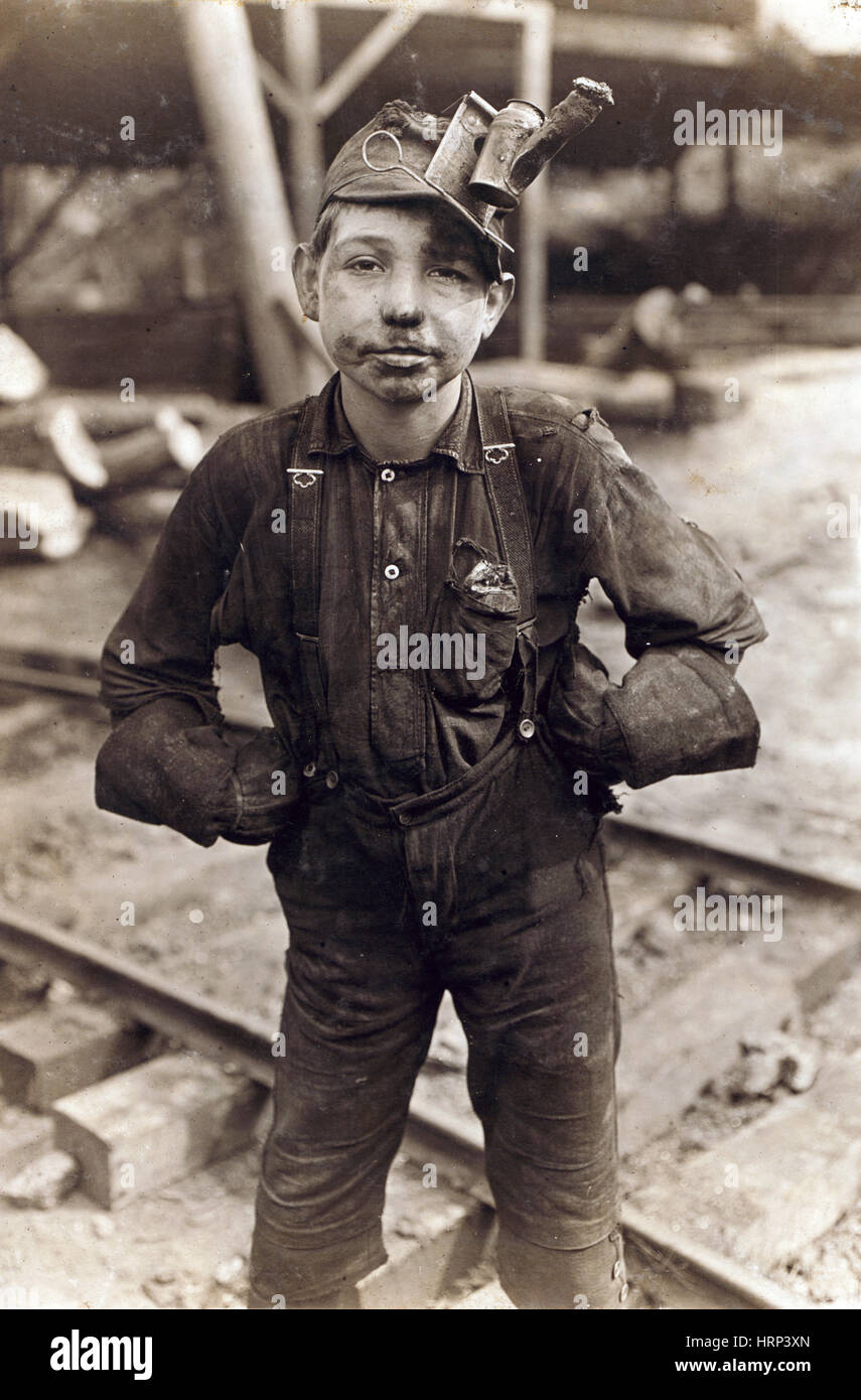 WV Coal Mining Tipple Boy, 1908 Stock Photo
