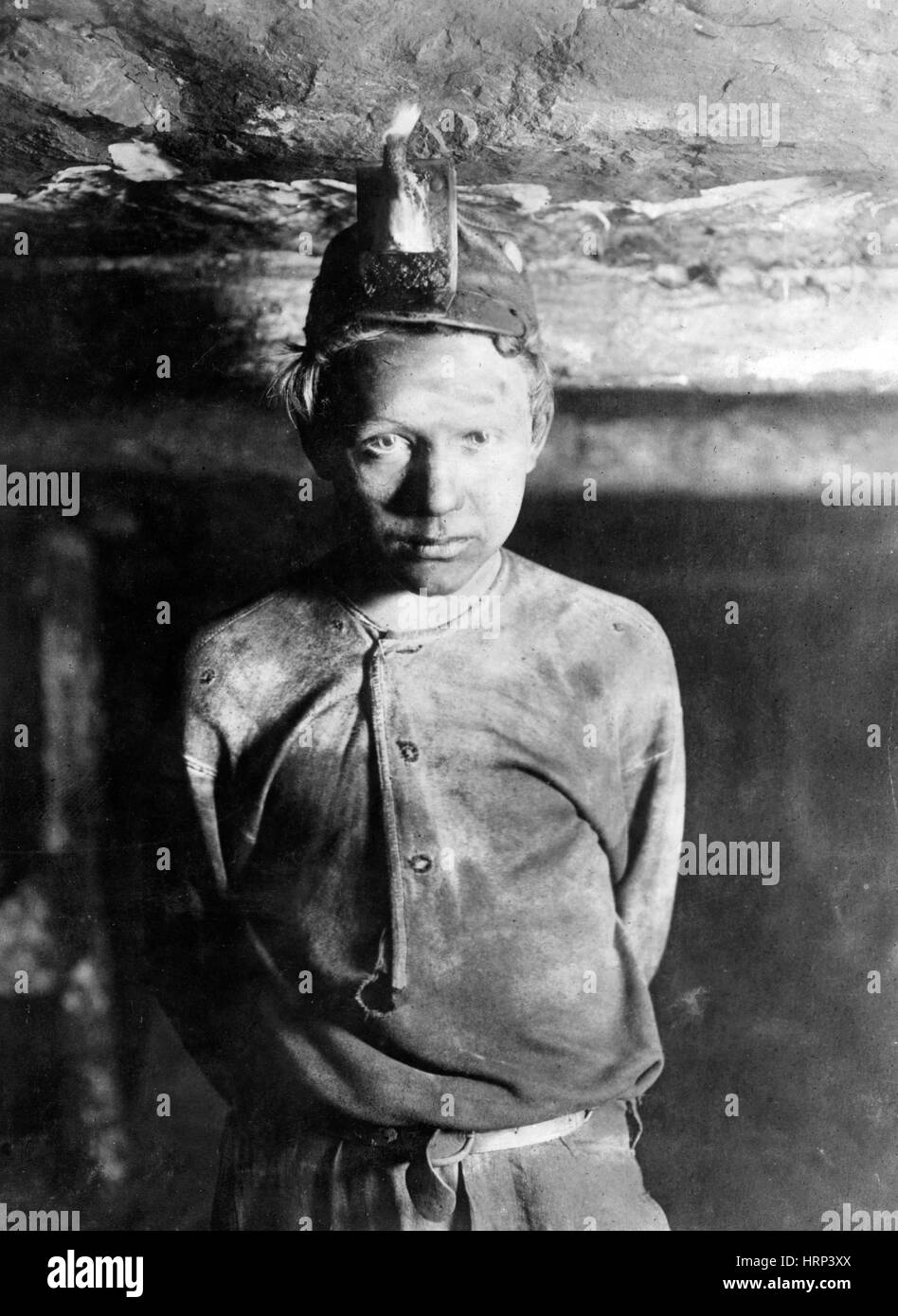 WV Coal Mining Trapper Boy, 1908 Stock Photo