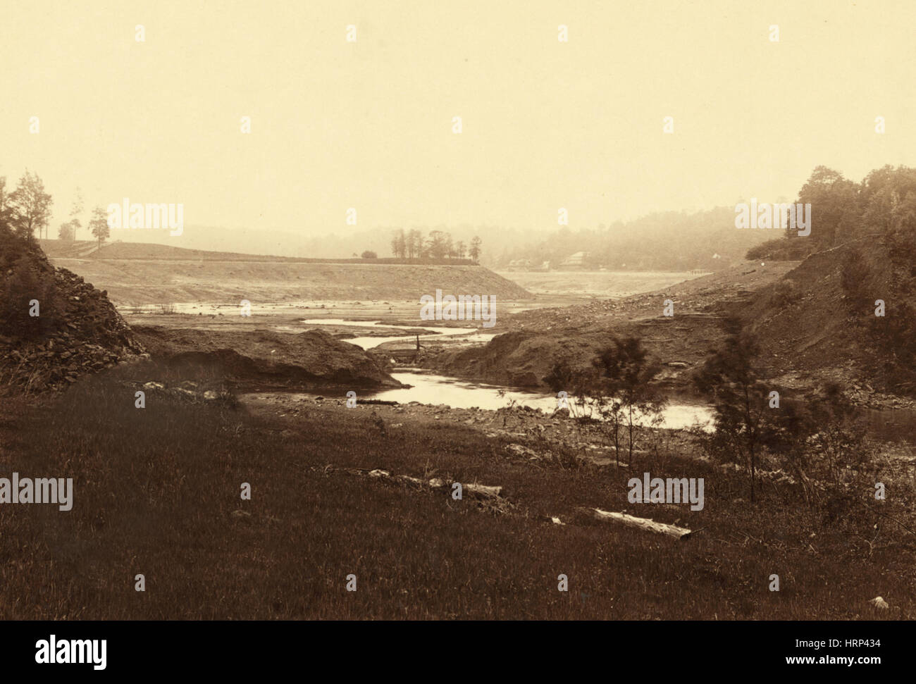 Broken Dam, Johnstown Flood, 1889 Stock Photo