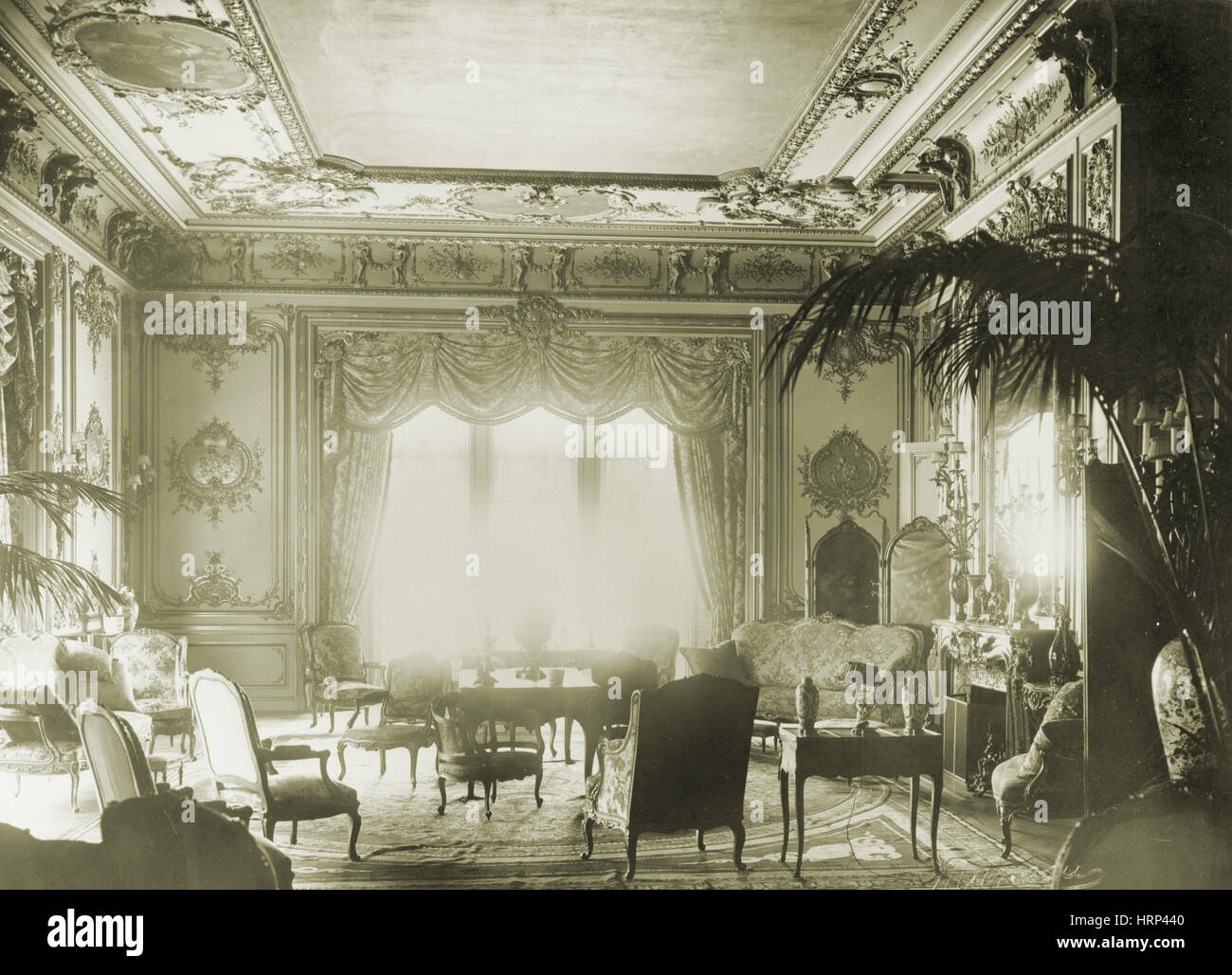 Interior of Astor Mansion, New York, 1912 Stock Photo