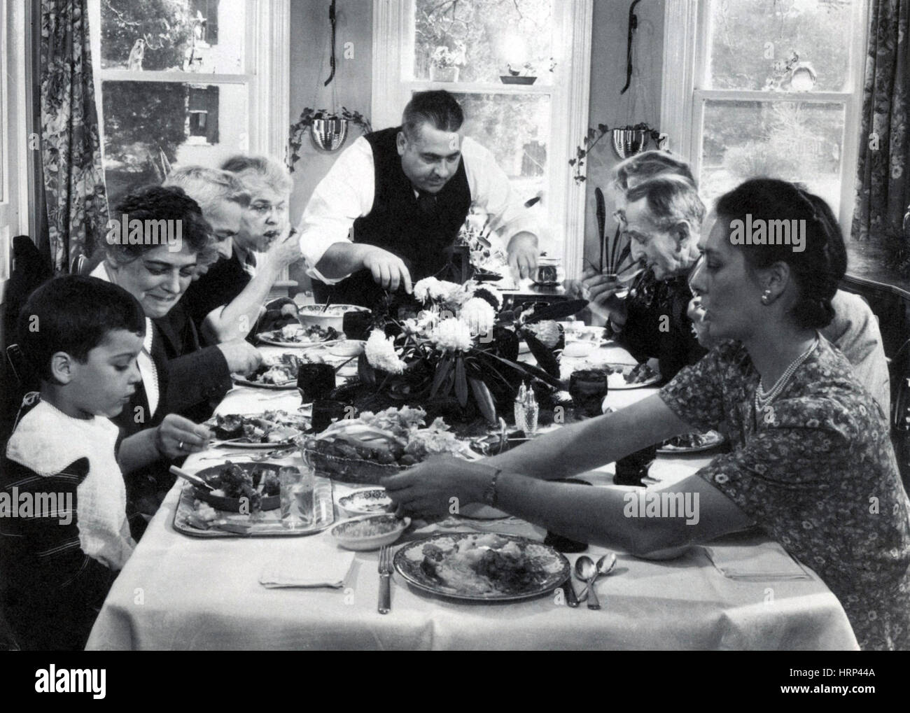 Thanksgiving Dinner, 1942 Stock Photo