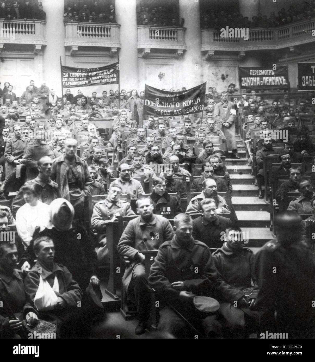 October Revolution, Congress of Soviets, 1917 Stock Photo