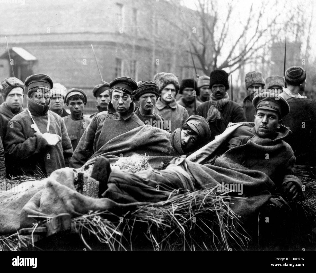 Russian Civil War, Wounded Red Army Men, 1919 Stock Photo