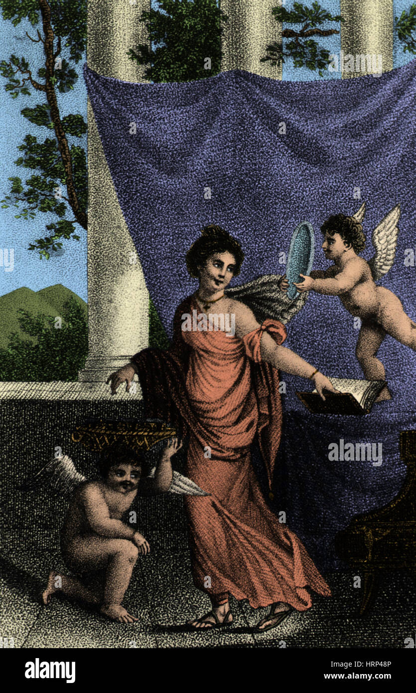 Allegorical Depiction of Beauty, 19th Century Stock Photo