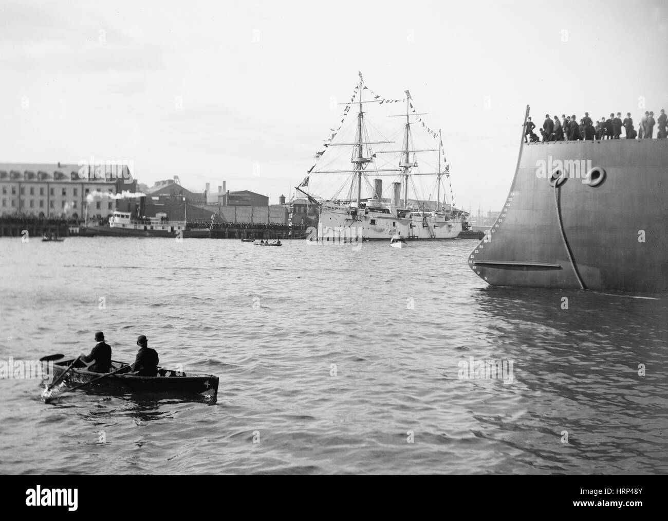 Launching of USS Maine, 1889 Stock Photo Alamy