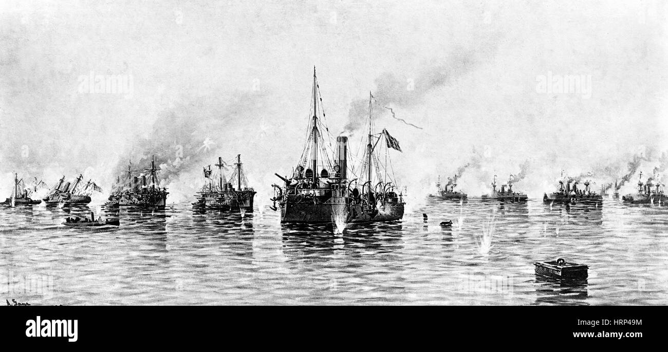 Battle of Manila Bay, 1898 Stock Photo