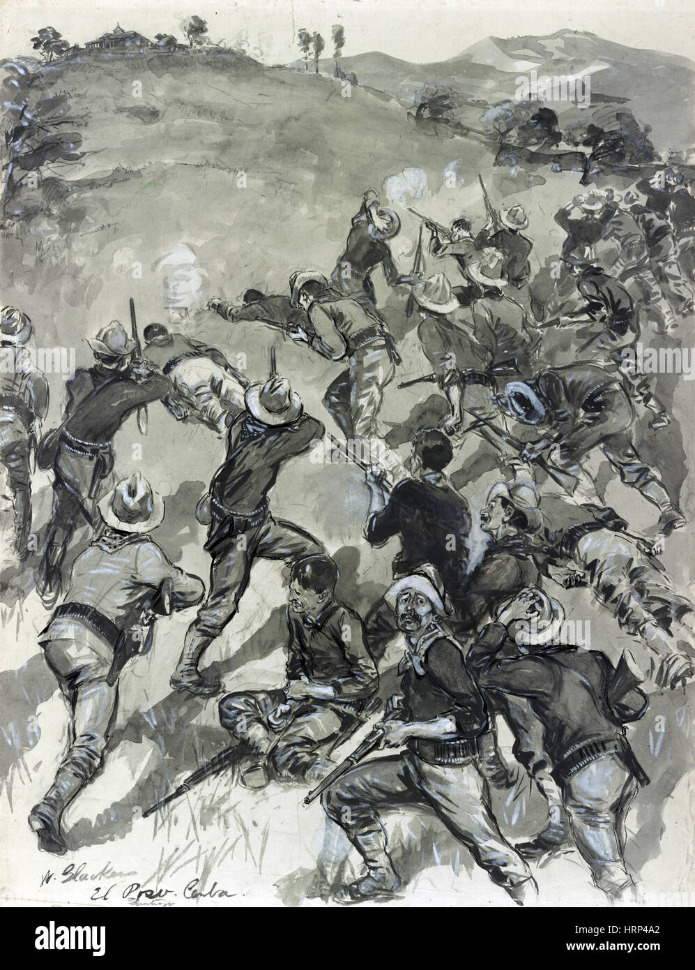 Battle of San Juan Hill, 1898 Stock Photo
