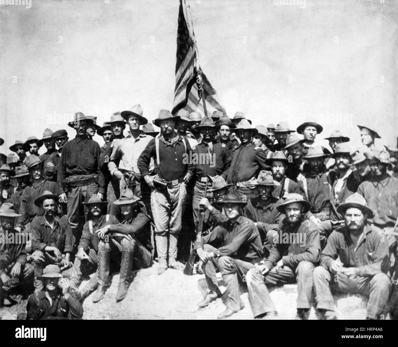Lt. Colonel Roosevelt with Rough Riders, 1898 Stock Photo