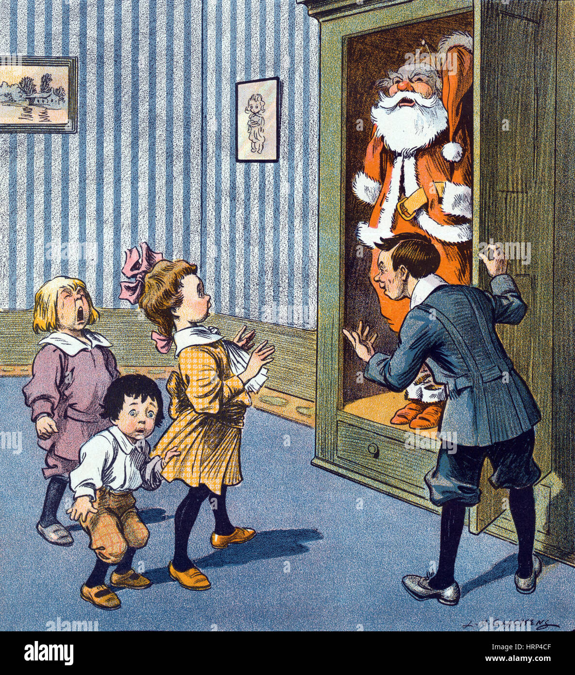 Christmas Secret Revealed, Puck Magazine, 1913 Stock Photo