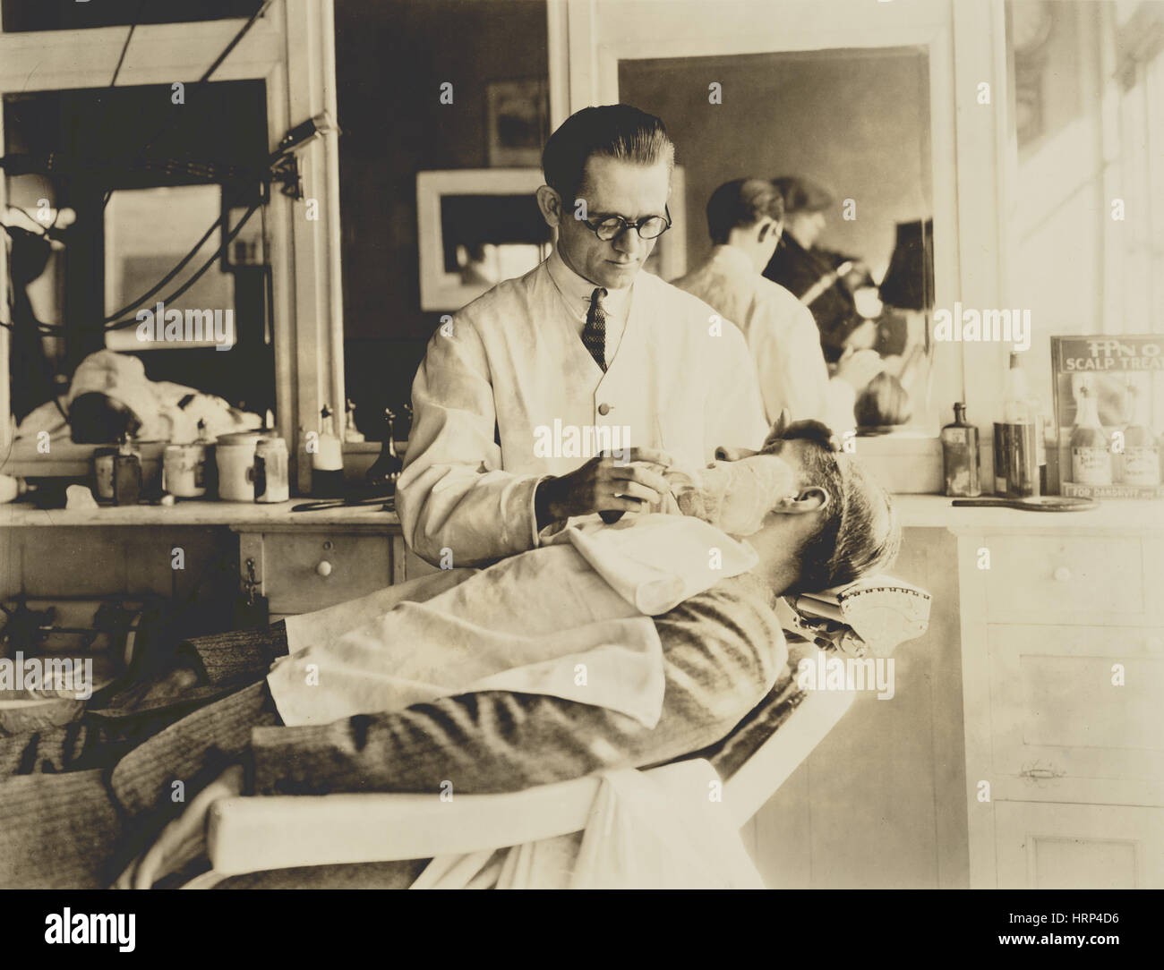 Barbershop Shave, 1923 Stock Photo - Alamy