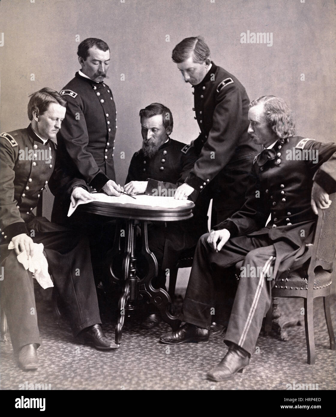 Philip Sheridan and His Generals, 1865 Stock Photo