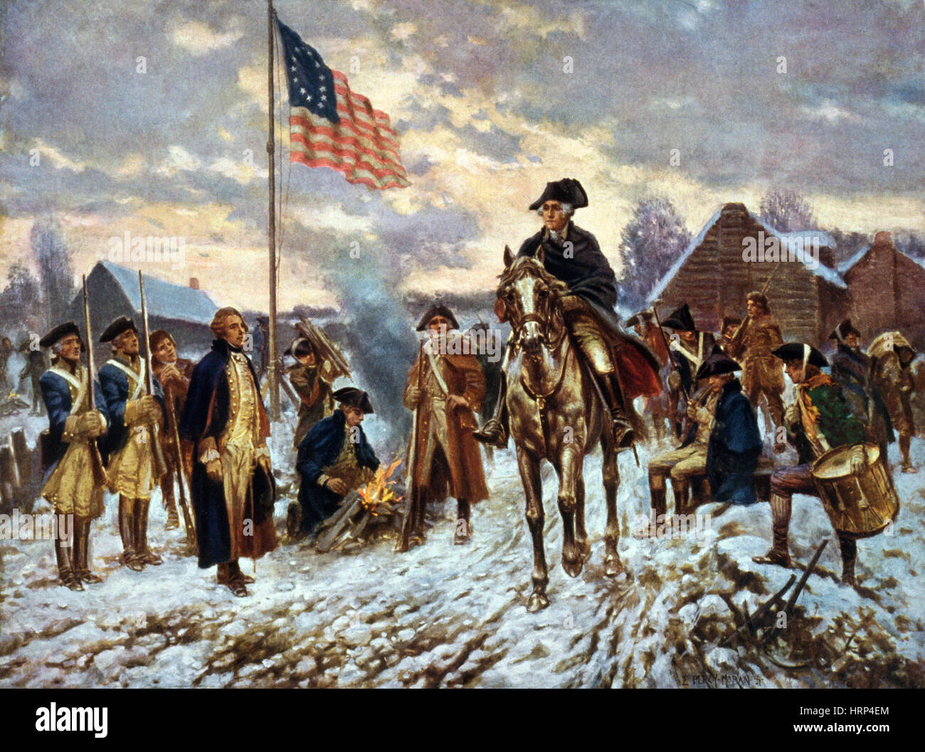George Washington at Valley Forge, 1777-78 Stock Photo