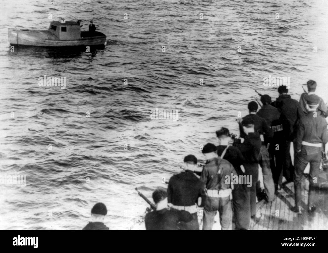 Rumrunner Caught by Coast Guard, 1924 Stock Photo