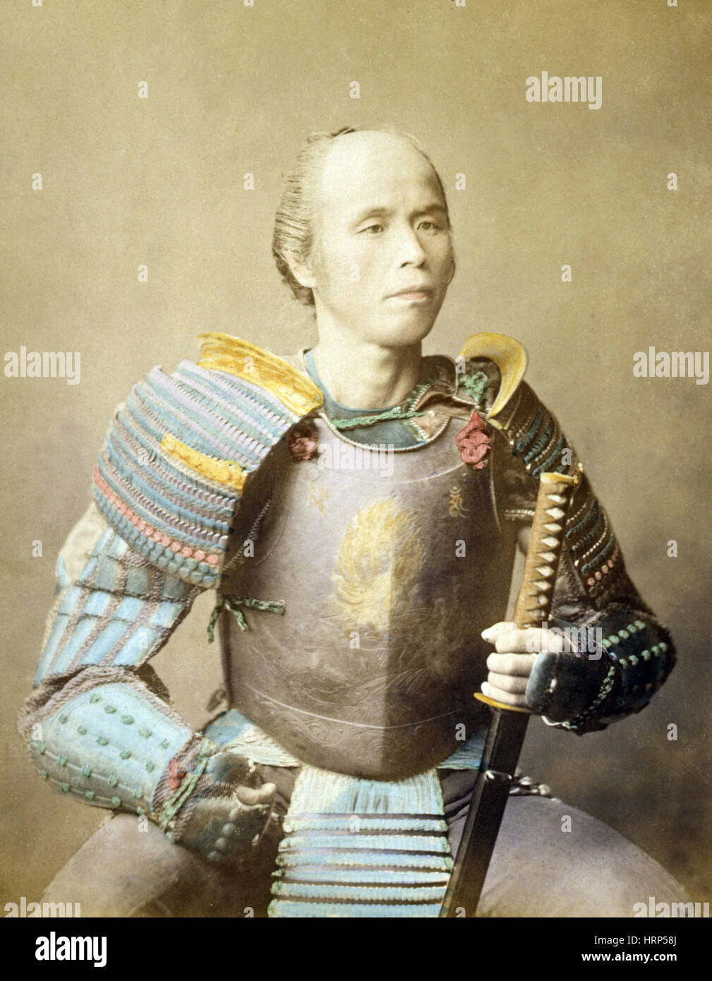 Samurai Warrior, 1877 Stock Photo