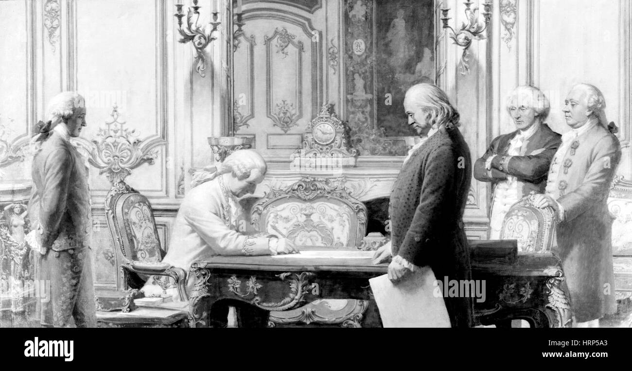 Treaty of Amity Between U.S. and France, 1778 Stock Photo