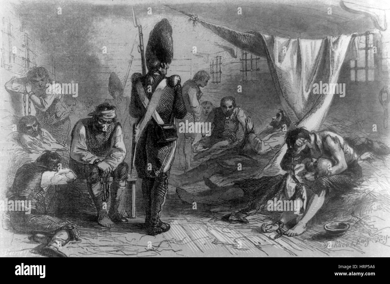 American Revolution, British Prison Ship Jersey Stock Photo